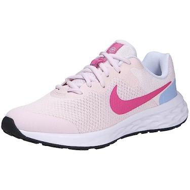 Imagem de Nike Tênis unissex Kinder Revolution 6, Rosa pérola cósmica fúcsia cobalto felicidade, 6 UK