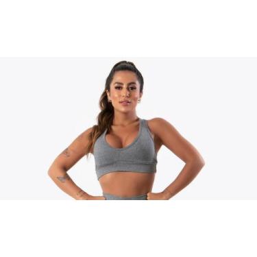 Imagem de KIT 2 Top Fitness Feminino Nadador Academia - blees, Cinza, M
