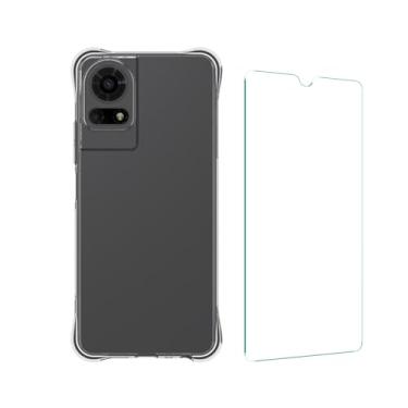 Imagem de Futanwei Capa para TCL 50 LE com protetor de tela TCL 50 LE T510D [cantos com absorção de choque] Capa transparente [resistente a arranhões] à prova de choque à prova de quedas para TCL 50 LE