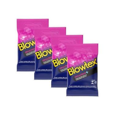 Imagem de Kit c/ 4 Pacotes Preservativo Blowtex Orgazmax c/ 3 Un Cada