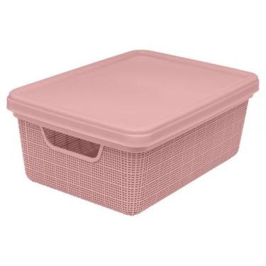 Imagem de Caixa Organizadora Multiuso  Decorativa Juta 5 Litros Rosa 3127 Jaguar