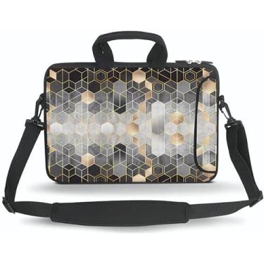 Imagem de HYUTOTA 11 11,6 12 12,5 12,5 13 cm Capa para laptop/Chromebook/Ultrabook/Notebook PC bolsa mensageiro tablet capa de viagem neoprene alça de ombro com alça de ombro (geometria)
