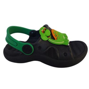Imagem de Papete Chinelo Masculino Infantil Sandália Dinossauro Menino Presente 