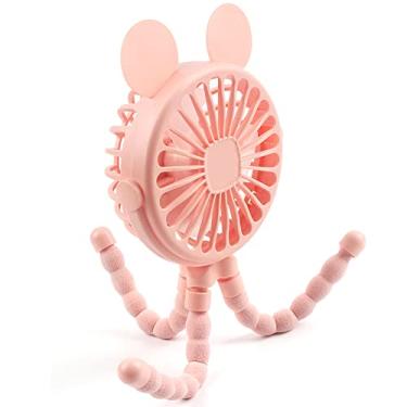 Imagem de Mini ventilador de carrinho de mão ventilador de polvo ventilador de bebê com tripé flexível envolto em carrinho, assento de carro, cama de estudante, ventilador recarregável por USB de bicicleta,