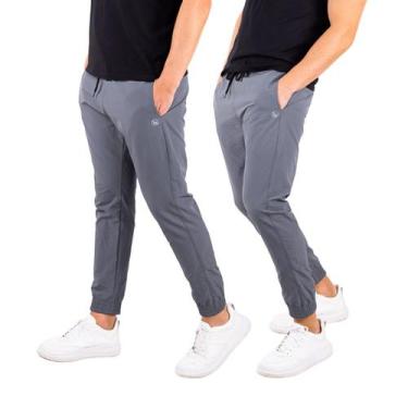 Imagem de Kit 2 Calça Jogger Masculina Poliamida Premium   - KS, Cinza, GG