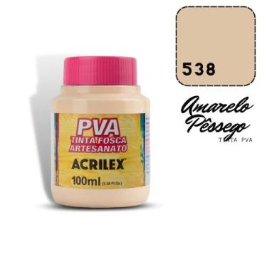 Imagem de Tinta Pva Acrilex 100ml 538 Amarelo Pêssego