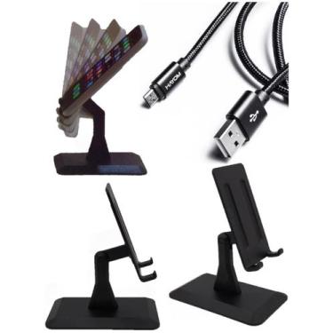 Imagem de Cabo Usb Macho- Micro Usb 2.0 - 1 Metro Hayom - Cb1117 Preto + SUPORTE