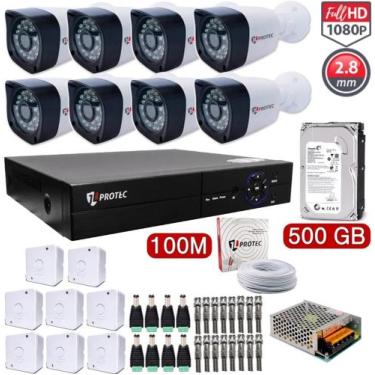 Imagem de Kit Cftv 8 Câmeras Segurança Full Hd 1080p Dvr C/ App Xmeye