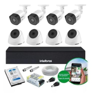 Imagem de Kit 8 Cameras 1120 Dvr Mhdx 1008 Completo Com Hd 500gb - Intelbras