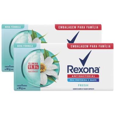 Imagem de Kit 2 Sabonete em Barra Antibacterial Fresh Rexona 84g com 6 Unidades