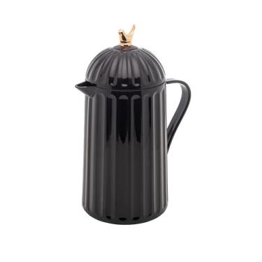 Imagem de WOLFF Garrafa Térmica de Plástico Bird Preta 600ml - Enxoval - Organização - Decoração - Cozinha - Mesa Posta - Utilidades Domésticas - Perfeita Para Café e Chá