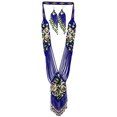 Imagem de buybeaded Colar de contas estilo nativo americano – Colar de contas ucraniano Colar de contas de semente feito à mão, colar tribal étnico com contas 4, Free size, Vidro, Sem Pedra Preciosa