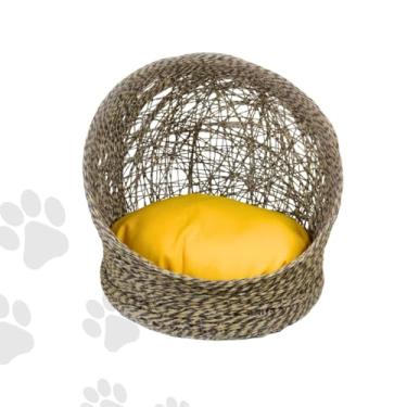 Imagem de Toca Bocão de Sisal, Ninho Arranhador e Cama para Gatos e Cachorros (Escuro, P)