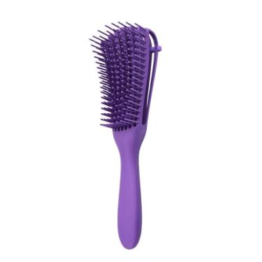 Imagem de 1pc escova de cabelo desembaraçante escova couro cabeludo massagem pente de cabelo feminino desembaraçador escova de cabelo para estilo cacheado cabeleireiro salão de beleza ferramenta de cuidados (ro