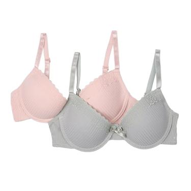 Imagem de TAHARI Pacote com 2 sutiãs de arame estruturado para meninas, Ferro forjado, 32A