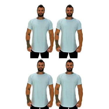 Imagem de Kit 4 Camiseta Longline MXD Conceito Slim Cores Básicas e Mescladas Li