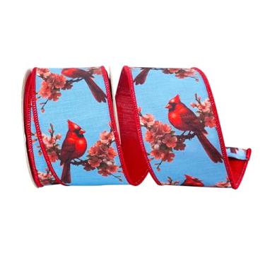 Imagem de Reliant Ribbon Fita Cardinal Blossom Deluxe com fio, azul/vermelho