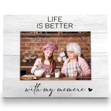 Imagem de FLDAS Porta-retrato Memere 20 x 25 cm, molduras para avós, presentes de netos, presentes para a avó, Dia das Mães do neto, neta, Life is Better with My Memere, 12 x 17 cm