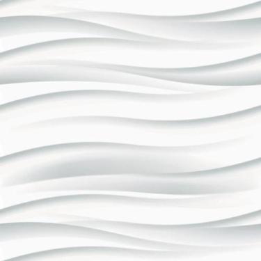 Imagem de Papel de Parede Adesivo Ondulado Branco Efeito 3D Gesso Moderno Quarto