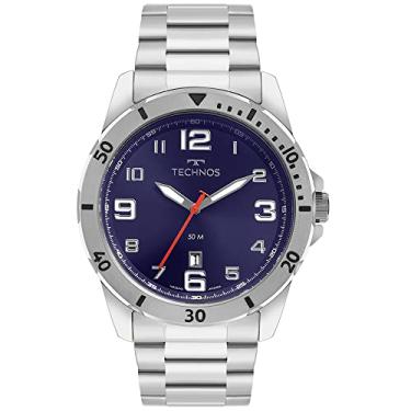 Imagem de Relógio Masculino Technos Analógico Prata Militar 2115MYN/1A Calendário