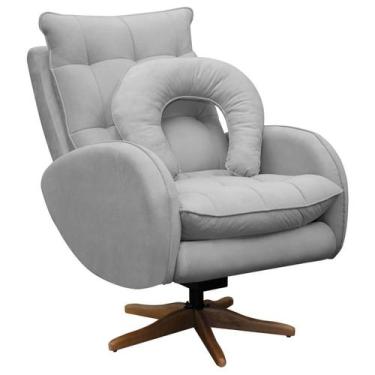 Imagem de Poltrona de Amamentação Base Giratória e Balanço em Madeira Angra Velu