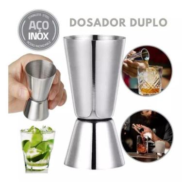 Imagem de Medidor de Bebidas Premium Aço Inox Dose Dupla 30ml e 60ml Ke Home