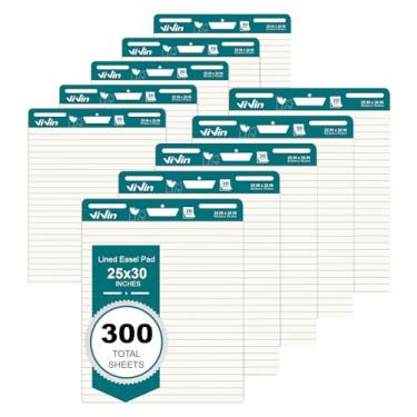 Imagem de ViVin Lined Sticky Easel Pad, 25 x 30 Inches Flip Chart Paper for Teachers and Students, Large Self Stick Easel Paper, Teacher Anchor Chart, 30 Sheets/Pad, 10 Pads/Pack