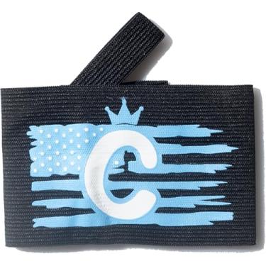 Imagem de Lunmeer Braçadeira de capitão juvenil para time de futebol do ensino médio, faixa de braço de capitão de futebol para criança (preto)