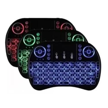 Imagem de Mini Teclado Sem Fio com Touchpad, Retroiluminado RGB, Bluetooth, USB, para Smart TV, PC, Notebook