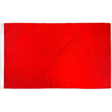 Imagem de Bandeira vermelha 2 x 3 da Vista Flags cor sólida Bandeira para anunciar decoração de festa de pendente
