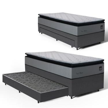 Imagem de Cama Box com Colchão de Espuma D33 Pillow Top Maxx + Auxiliar de Espuma Unique Solteiro 88cm