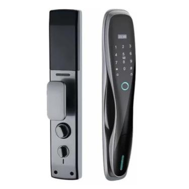 Imagem de Fechadura Digital Inteligente com Biometria, Senha e Cartão, Tela Touch