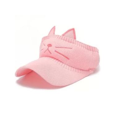 Imagem de Viseira Infantil Gatinho Uv50verão Praia Sol Piscina Passeio - Bonés i