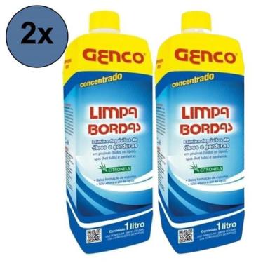 Imagem de kit 2x Limpa Bordas para piscina 1L - Genco