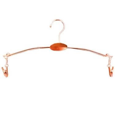Imagem de Kit 20 Cabides Presilhas p/ Lingerie Charmosinho Metal Rosê - Up Maneq