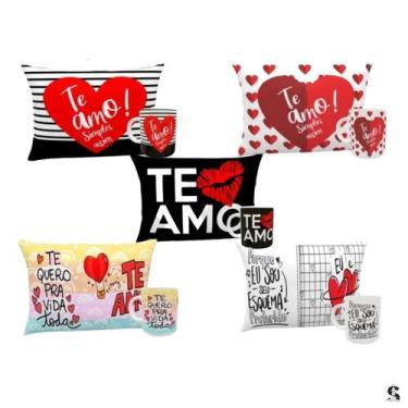 Imagem de Combo 5 Kits Almofadas + Canecas Dia dos Namorados 30x20cm Revenda Ata