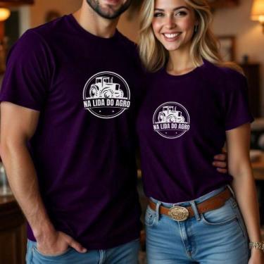 Imagem de Camiseta Algodão Unissex Casal Country Estampa Na Lida Do Agro Usar Me