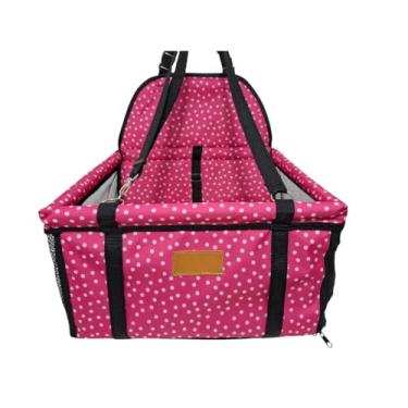 Imagem de Cadeirinha Assento Cadeira Pet de Carro para Cães Cachorro Gatos ATÉ 10KG(Rosa Estampado)