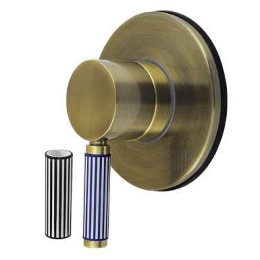 Imagem de Kingston Brass KS3033KPS Verona Válvula de desvio de três vias de manípulo único com kit de acabamento redondo, latão antigo