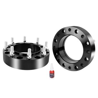 Imagem de YIZBAP 2 peças espaçadores de roda 8x210 Hubcentric, espaçadores de roda de 2 polegadas 8 x 210 mm furo do cubo de 154,2 mm com passo de rosca M14x1,5 para Silverado 3500 HD Sierra 3500 HD 2011-2023