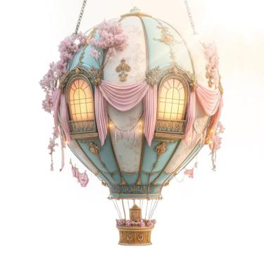 Imagem de Ornamenta de Balão de Ar Quente, Balões es de Ar Quente para Exterior, Decoração de Janela Pendente Modelo Acrílico para Varanda Jardim Casa Caminho Pátio Área Externa