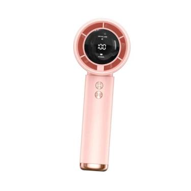 Imagem de IEUDNS Ventilador portátil com velocidade (1-100) e display digital leve, mini ventilador de baixo ruído, resfriamento de ar para atividades físicas, Rosa