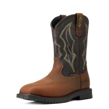 Imagem de ARIAT Rigtek Wide Square Toe Waterproof Composite Toe Work Boot Distressed Brown/Black 8 EE - Wide