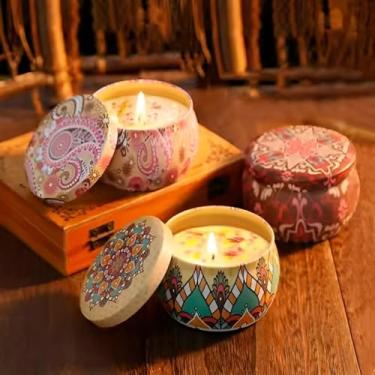 Imagem de Vela Perfumada Lata Decorativa Decoração Presentes. É Ideal Para Decorar sua Casa, Presentear Alguém Especial. Cor: Enviada Aleatoriamente (DISPONIBILIDADE NO ESTOQUE)