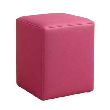 Imagem de Puff Banqueta Quadrado Decorativo Reforçado Courino 35x35(Pink)
