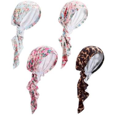 Imagem de Chapéus Chemo Headwear Halfchet Pretie Cancer Caps para mulheres x4