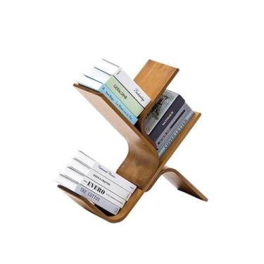 Imagem de GRFIT Estante de livros, estante para sala de estar, suporte de exibição de chão, suporte de armazenamento simples, suporte de várias camadas para livros de fotos, suporte de armazenamento, estante de