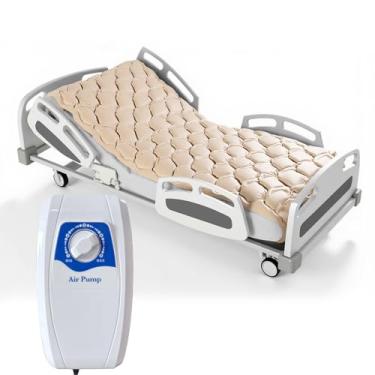 Imagem de Colchão de pressão de ar alternado com bomba elétrica, almofada de bolhas de cama para prevenção de dores na cama e alívio de úlceras de pressão, uso hospitalar e doméstico, colchão de cama médico
