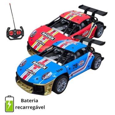 Imagem de Carrinho de Controle Remoto Racing, 22cm, Bateria Recarregável USB, com Controle 27MHz (Vermelho)