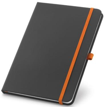 Imagem de Caderneta 9X14Cm 80 Folhas Pautadas Topget - Preto E Laranja